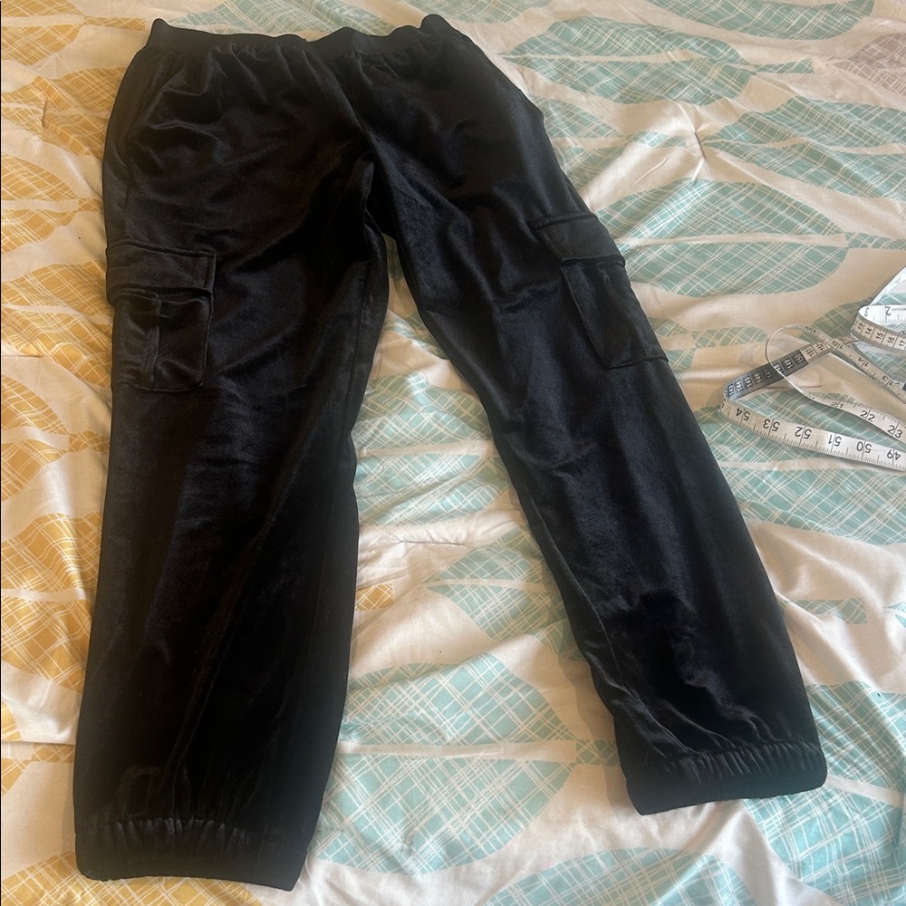 Sanctuary Black Track Pants velvet
